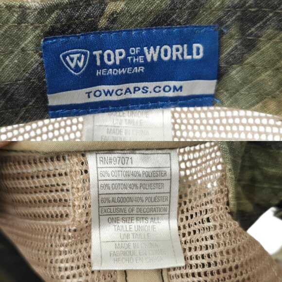 Mississippi State Bulldogs Strapback Cap Hat Logo Patch Distressed Camo Mesh TOW - Picture 8 of 14